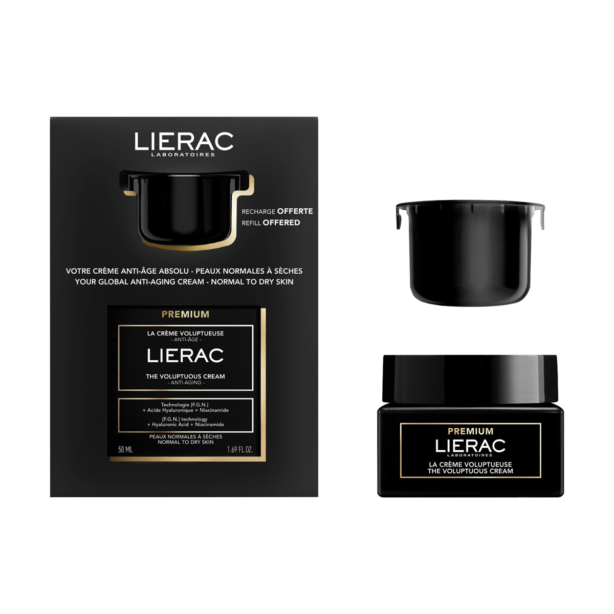 Набір для обличчя Lierac Premium The Voluptuous Cream (крем, 50 мл + крем, 50 мл (змінний блок))